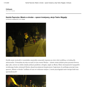 Miasto w Drodze - spacer kreatywny, akcja Teatru Węgajty