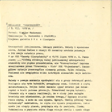 Działanie "Uroczystość"