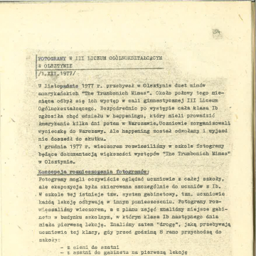 Fotogramy w III Liceum Ogólnokształcącym w Olsztynie