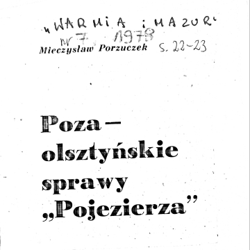 Poza-olsztyńskie sprawy "Pojezierza"