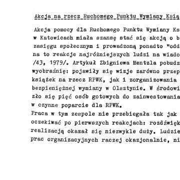 Akcja na rzecz Ruchomego Punktu Wymiany Książek