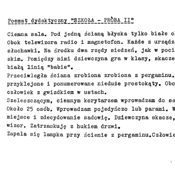 Poemat dydaktyczny "Szkoła - Próba II"