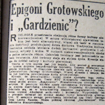 Epigoni Grotowskiego i Gardzienic?
