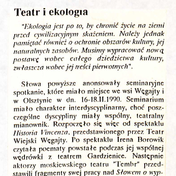 Teatr i ekologia