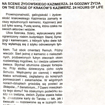 Na scenie Żydowskiego Kazimierza 24 godziny życia