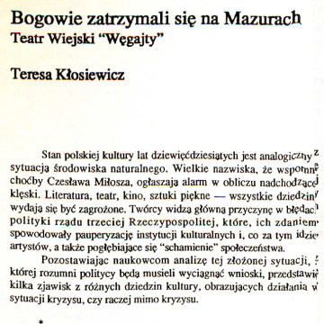 Bogowie zatrzymali się na Mazurach