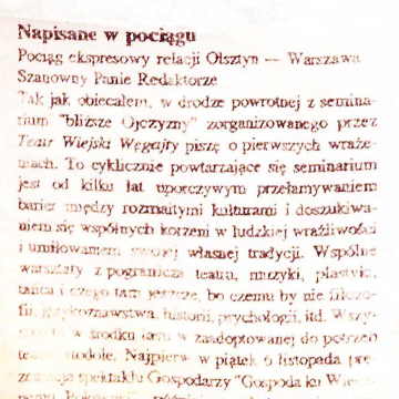 Napisane w pociągu