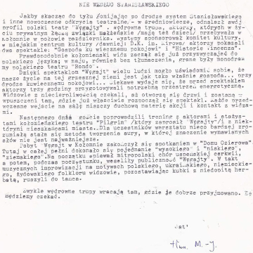 Nie według Stanisławskiego