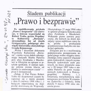 Śladem publikacji "Prawo i bezprawie"