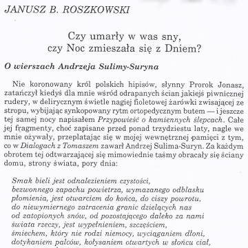 Czy umarły w was sny, czy Noc zmieszała się z Dniem?