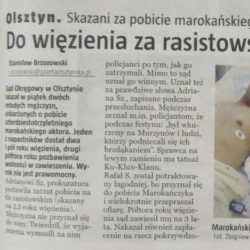 Do więzienia za rasistowski napad