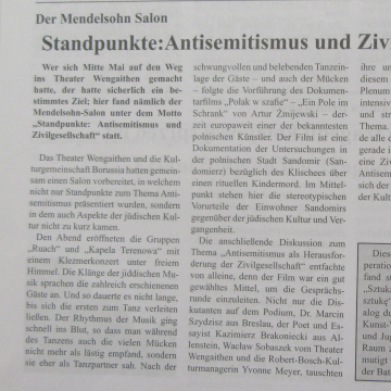 Standpunkte: Antisemitismus und Zivilgesellschaft: der Mendelsohn Salon