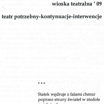 Gazetka Festiwalu "Wioska Teatralna". Gazeta środka
