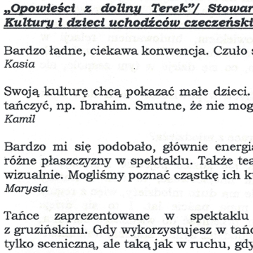 Opowieści z doliny Terek/ Stowarzyszenie Praktyków Kultury i dzieci uchodźców czeczeńskich