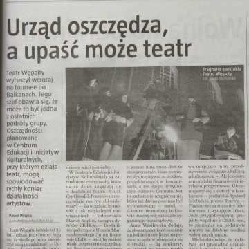 Urząd oszczędza a upaść może teatr