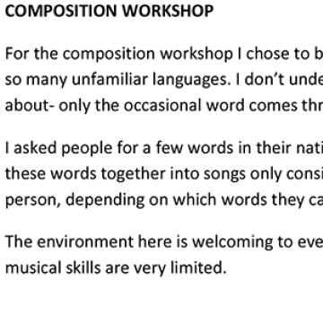 Composition workshop