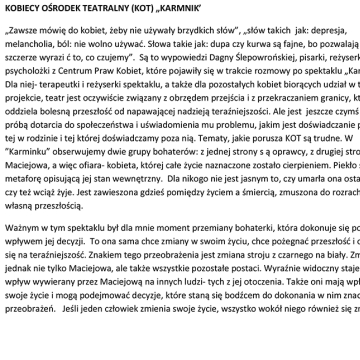 Kobiecy Ośrodek Teatralny (KOT) - "Karmnik"