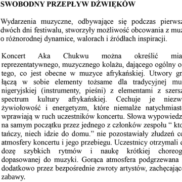 Swobodny przepływ dźwięków