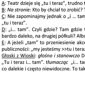 Teraz dzieje się "tu i teraz"...