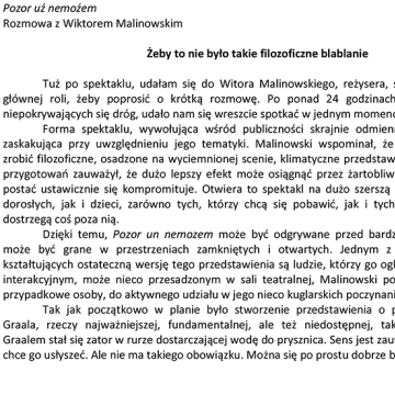 Żeby to nie było takie filozoficzne blablanie
