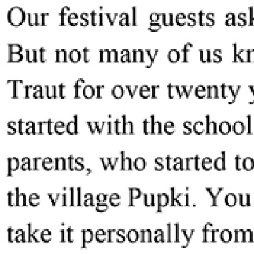 Our festival guests...