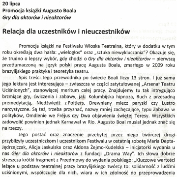 Relacja dla uczestników i nieuczestników