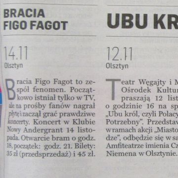 Ubu Król przyjedzie z Węgajt