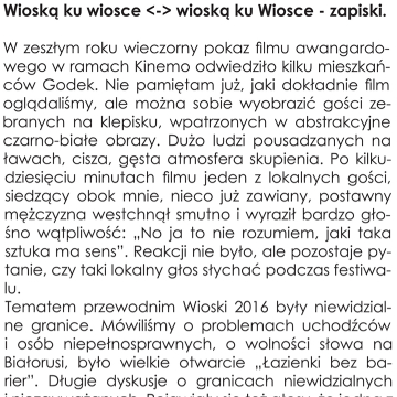 Wioską ku wiosce <-> wioską ku Wiosce - zapiski