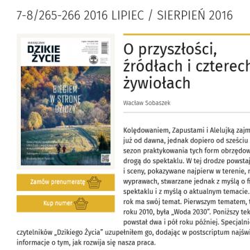 O przyszłości, źródłach i czterech żywiołach