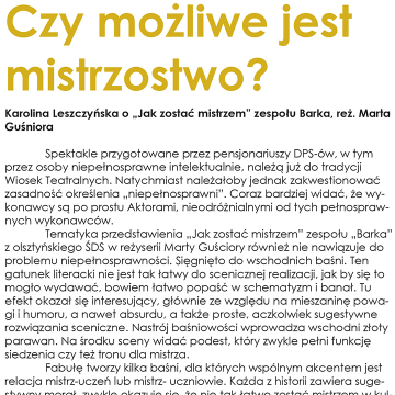 Czy możliwe jest mistrzostwo?