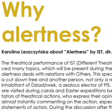 Why alertness?