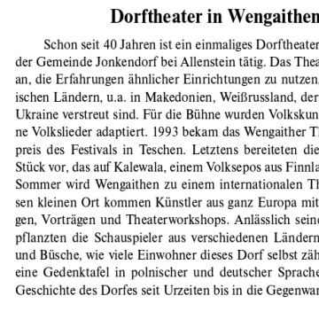Dortheater in Wengaithen
