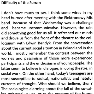 Difficulty of the Forum