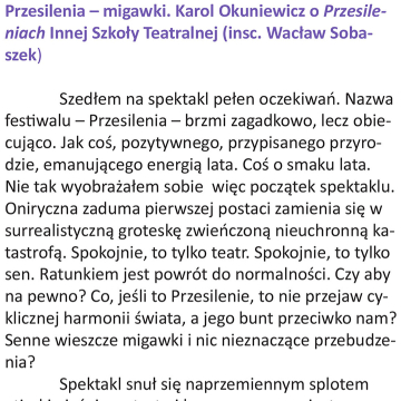 Przesilenia - migawki
