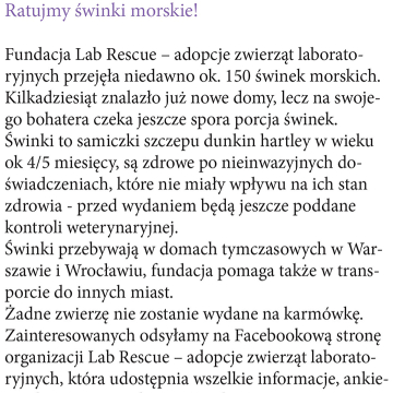 Ratujmy świnki morskie!