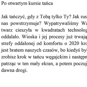 Po otwartym kursie tańca
