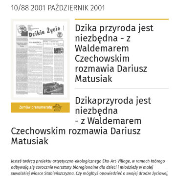 Dzika przyroda jest niezbędna 