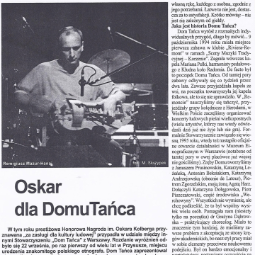 Oskar dla Domu Tańca