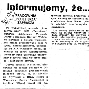 Pracownia "Pojezierza" zaprasza