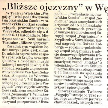 "Bliższe ojczyzny" w Węgajtach