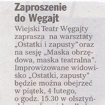 Zaproszenie do Węgajt
