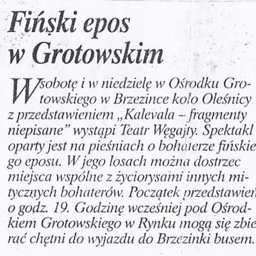 Fiński epos w Grotowskim