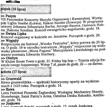 (piątek, 16 lipca...)