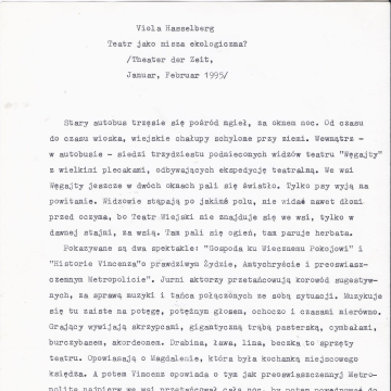Teatr jako nisza ekologiczna?