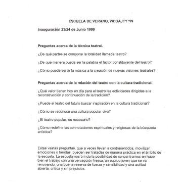 Escuela de Verano, Węgajty'99