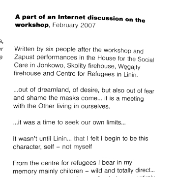 A part of an Internet discussion on the workshop