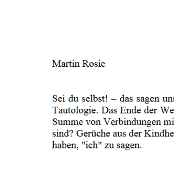 Sei du selbst!