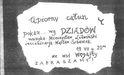 Upiorny całun - ulotka pokazu z dnia 19 lipca 2002