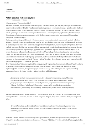 Wspomnienie o Tadeuszu Szyłłejce