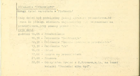 Działania "Przedmioty"